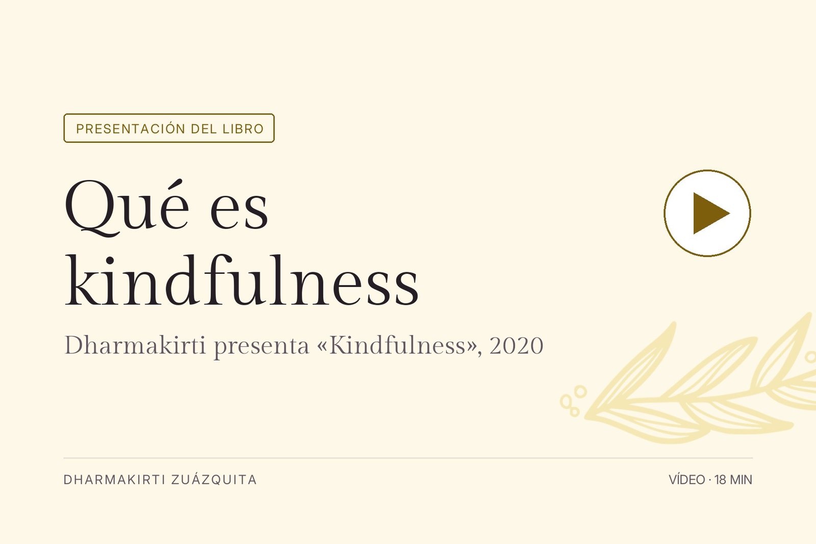 Qué es kindfulness: la presentación del libro